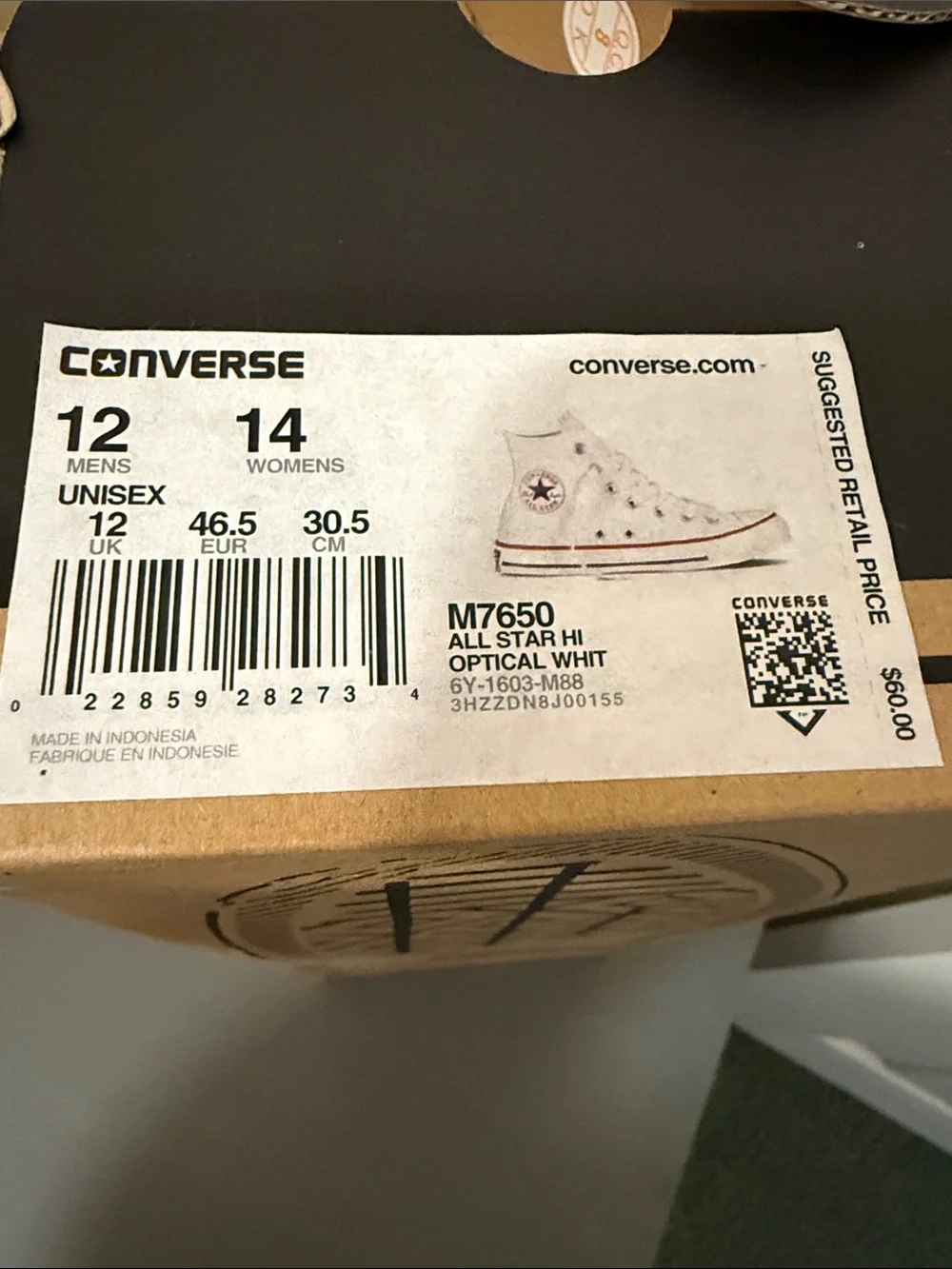 NWT Converse Chuck Taylor All Star High Top Sneaker,Optical White,Unisex-men 12 - Picture 11 of 15